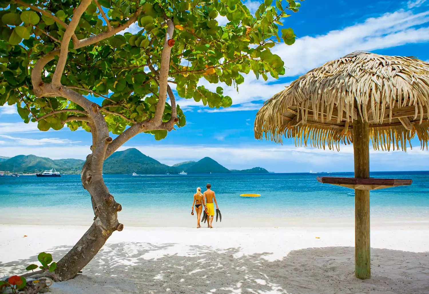 Couples on the beach of St Lucia